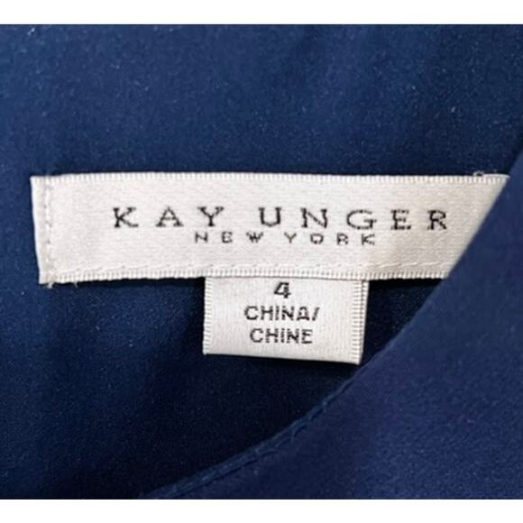NEW! Kay Unger Dress “Raven” Midi in Navy Stretch Crepe - Super Flattering! - Picture 5 of 10